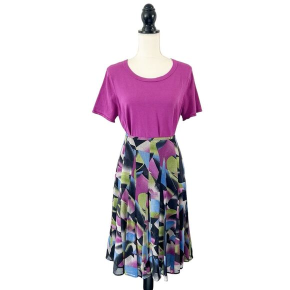 Jones New York Women’s Multicolor Geometric A-Line Midi Pleated Wool Skirt Sz 12 - Picture 8 of 11